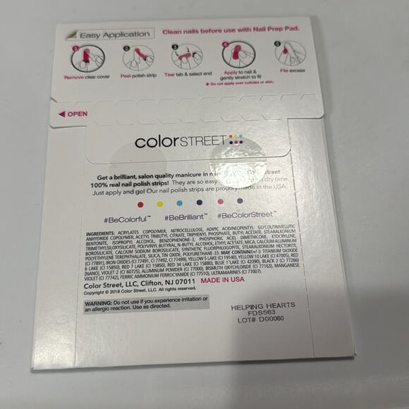 NWT Color Street "Helping Hearts" Nail Strips - Picture 3 of 4